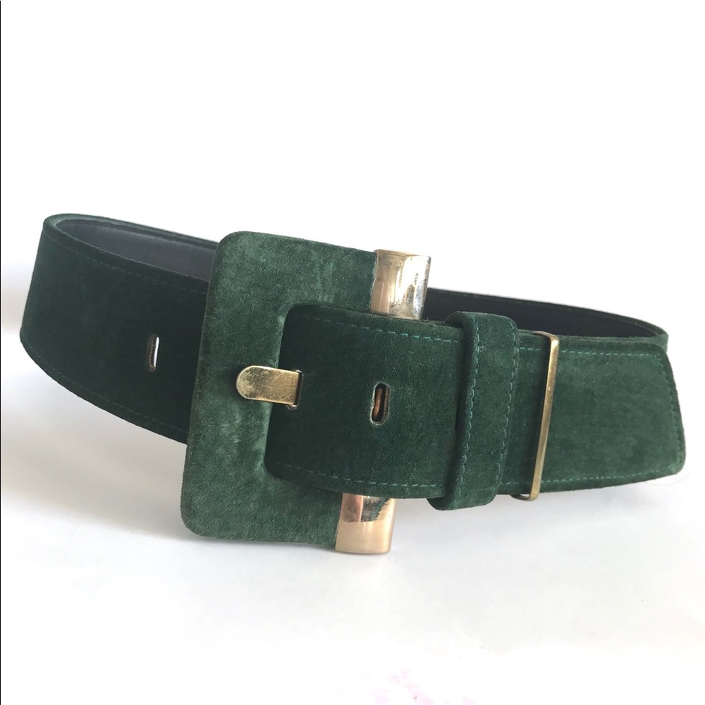 Vintage Omega Green Suede Belt